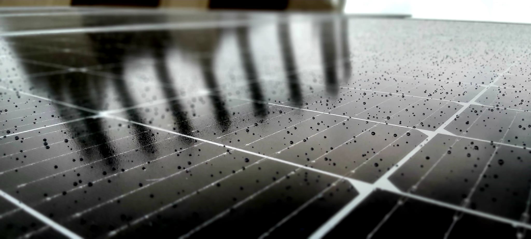 rain on solar panel